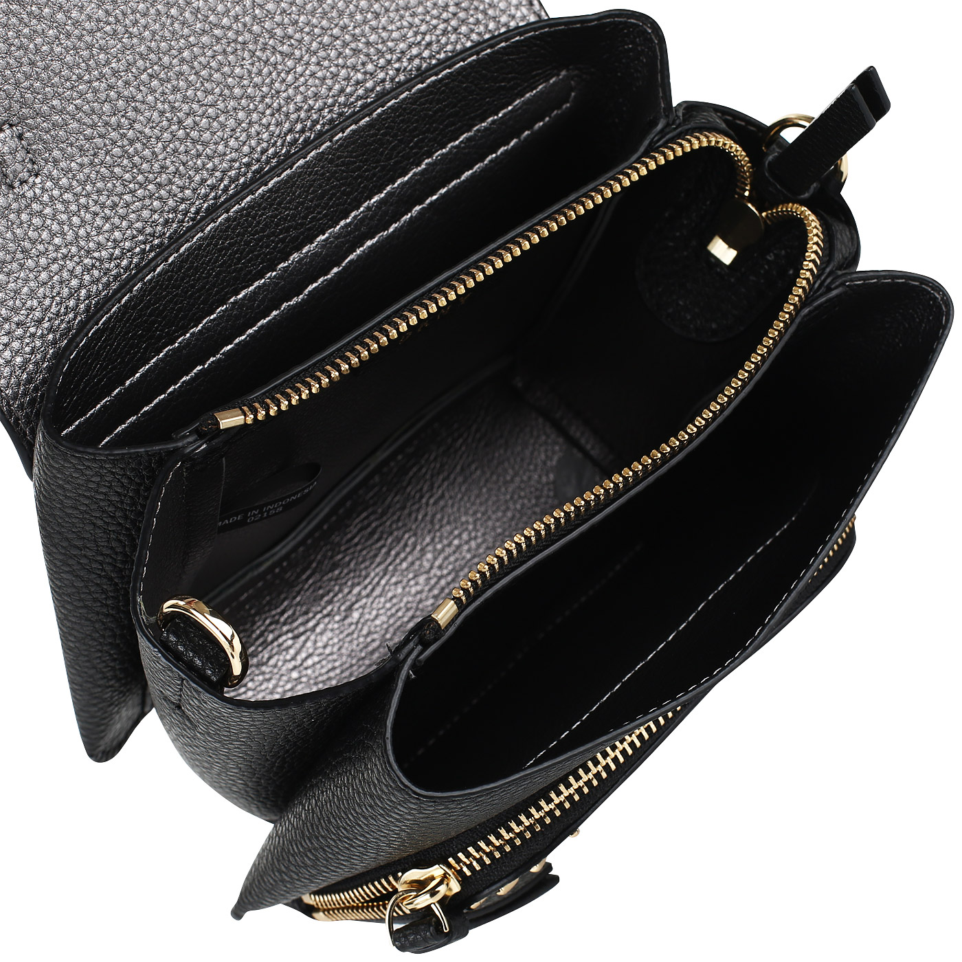 Черная кожаная сумочка DKNY Paris