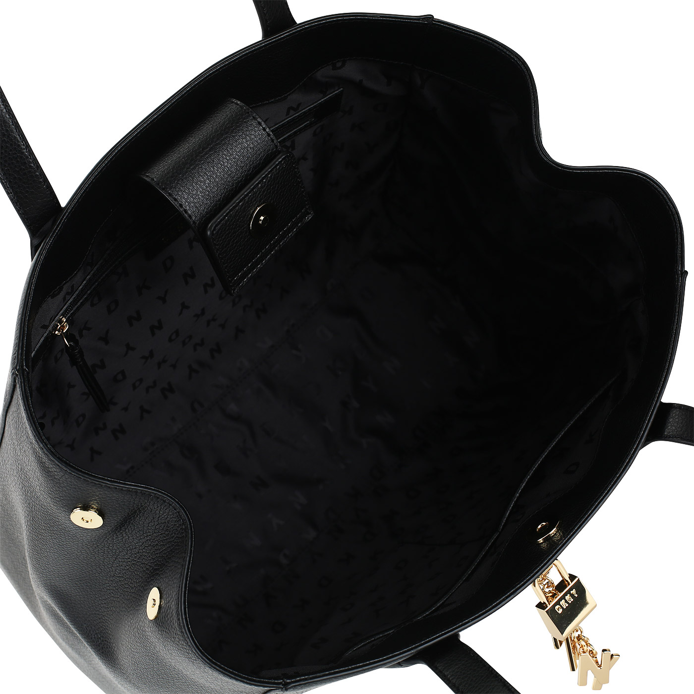 Черная сумка на кнопке DKNY Elissa