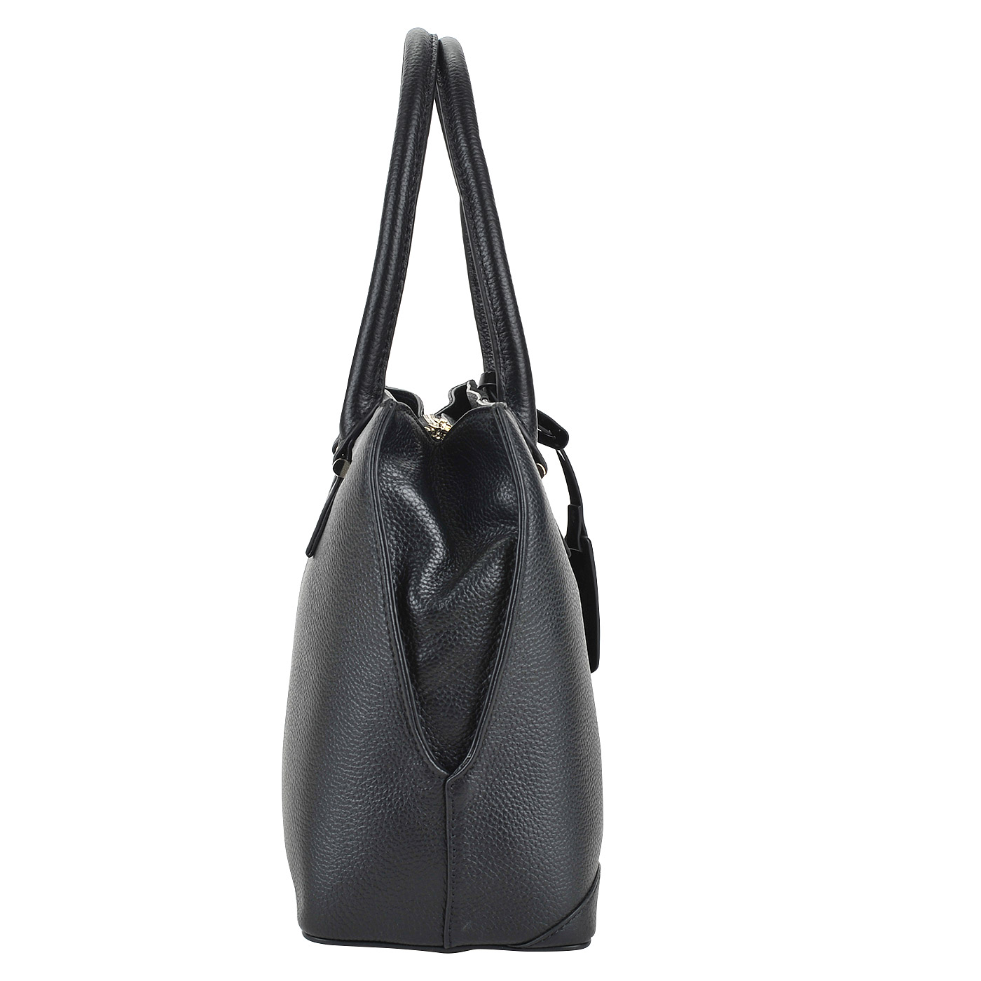 Черная кожаная сумка с декоративной аппликацией Fiato Dream 