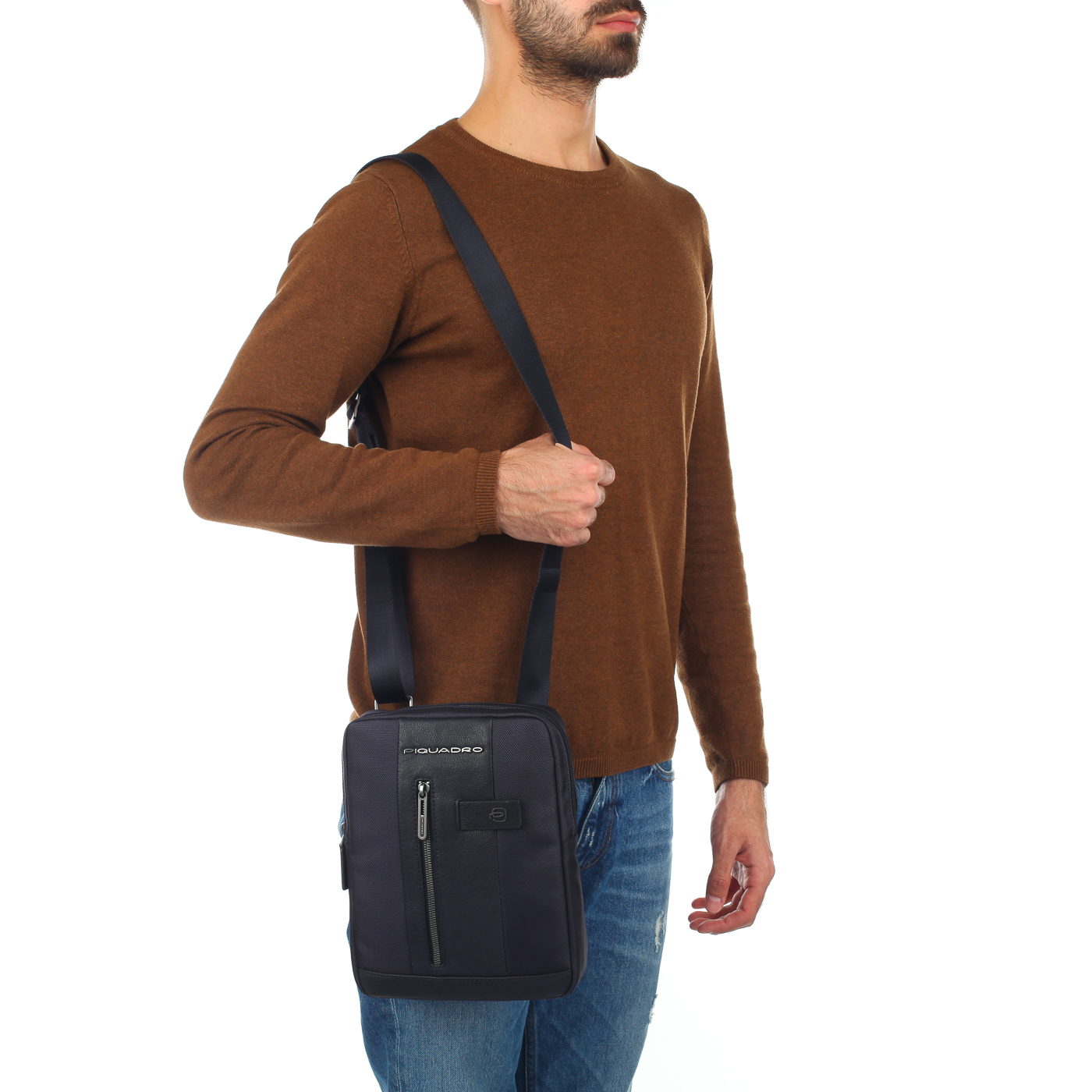 Мужская комбинированная сумка-планшет через плечо Piquadro Brief