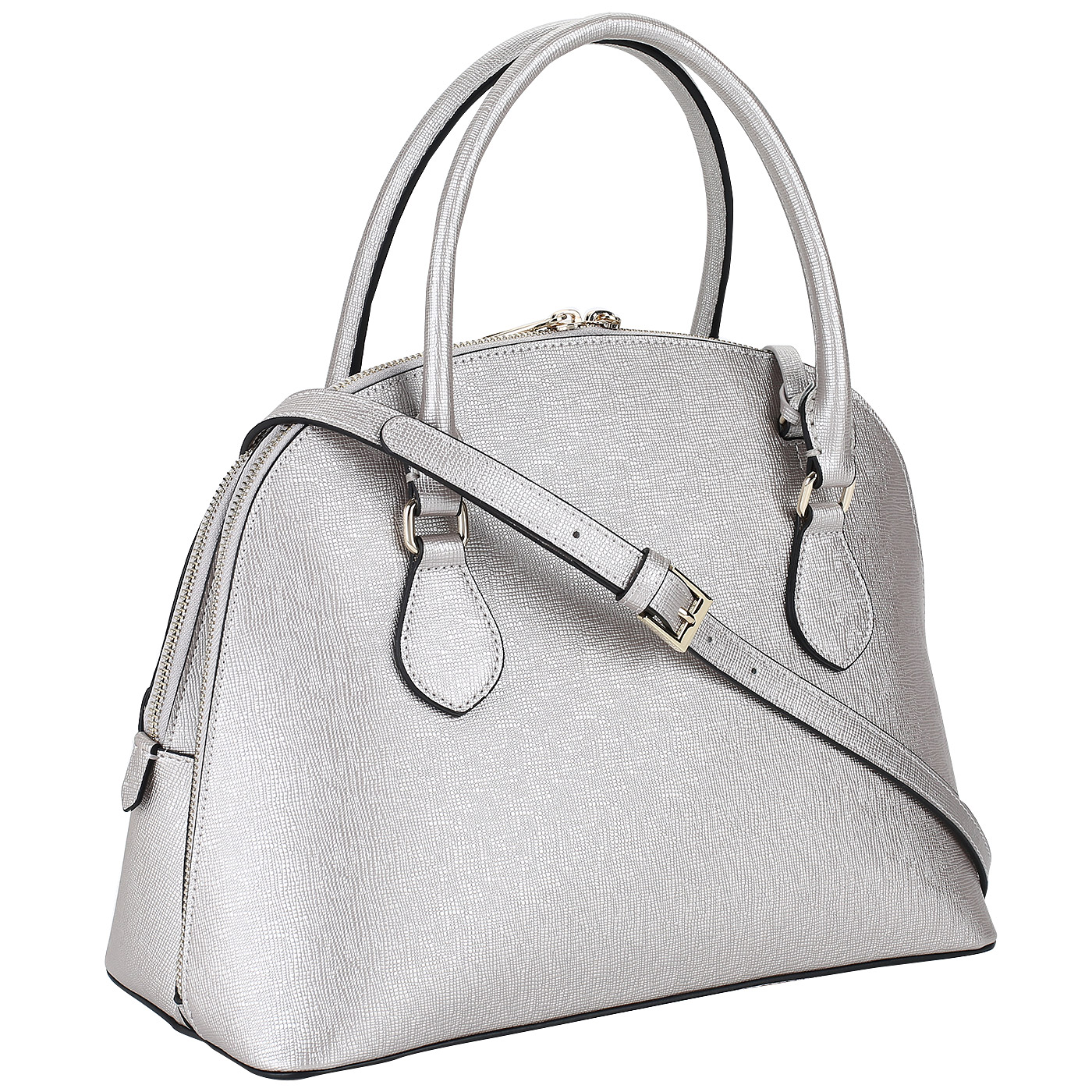 Женская сумка из серебристого сафьяна Cromia Mina