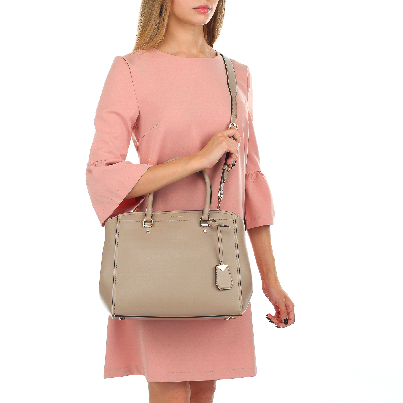 Кожаная сумка с боковыми кнопками Michael Kors Benning