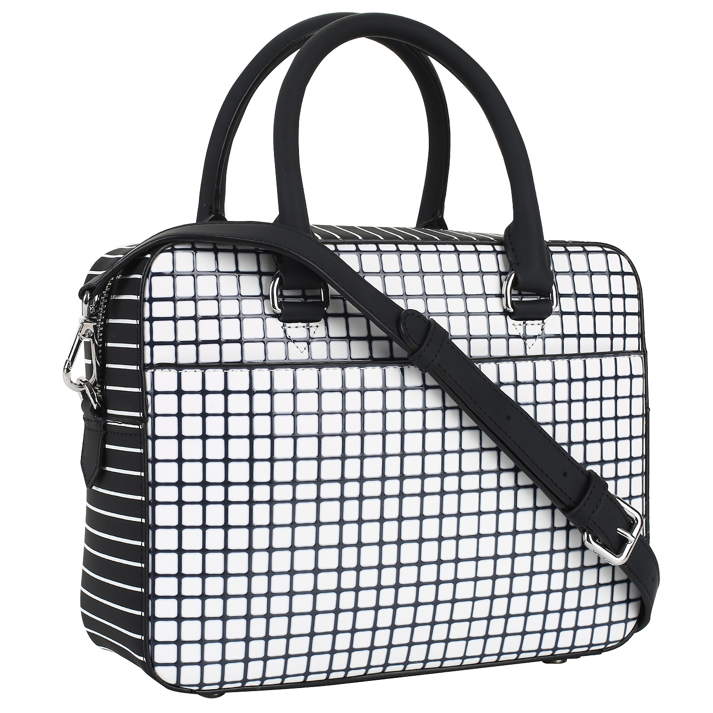 Черно-белая кожаная сумочка DKNY Bryant