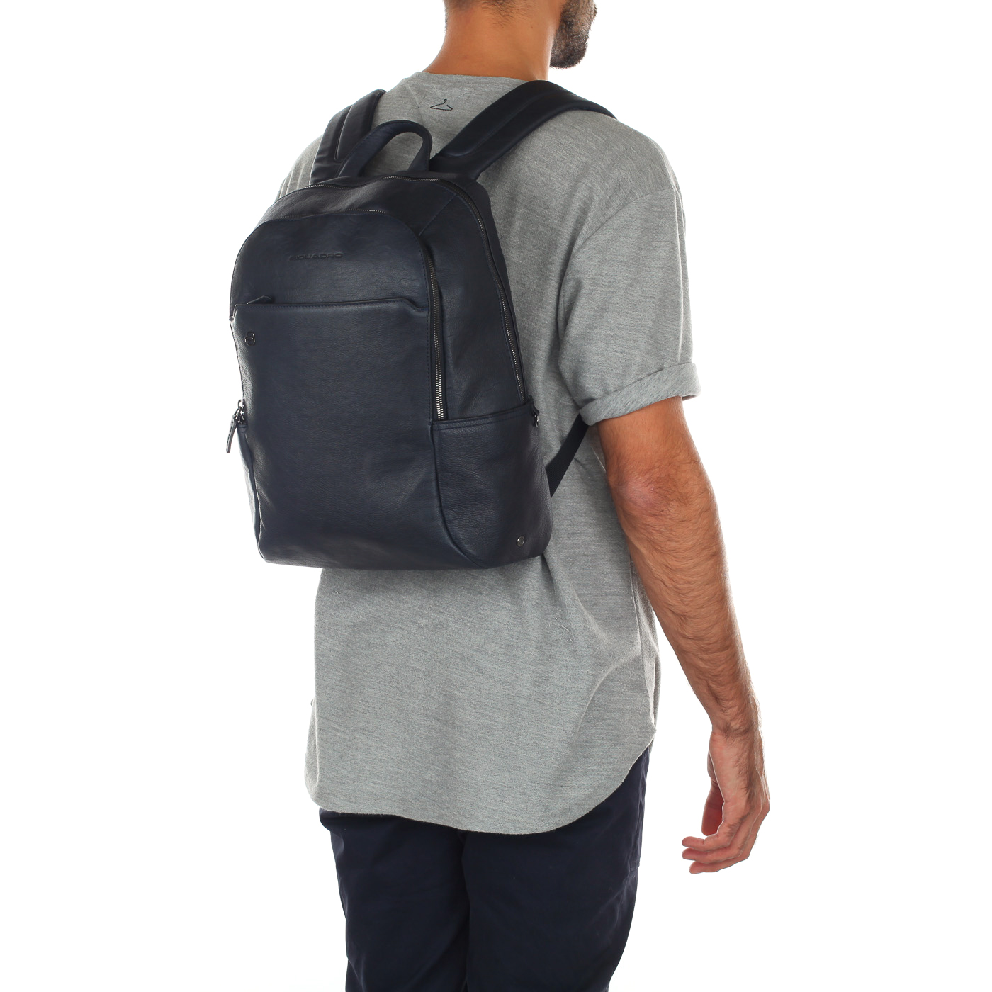 Кожаный рюкзак с отделением для ноутбука Piquadro Black square