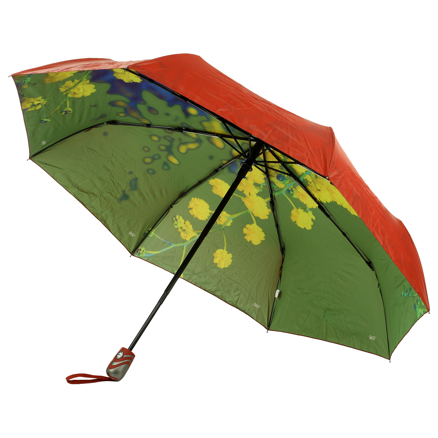 Бордовый зонт с принтом Raindrops 