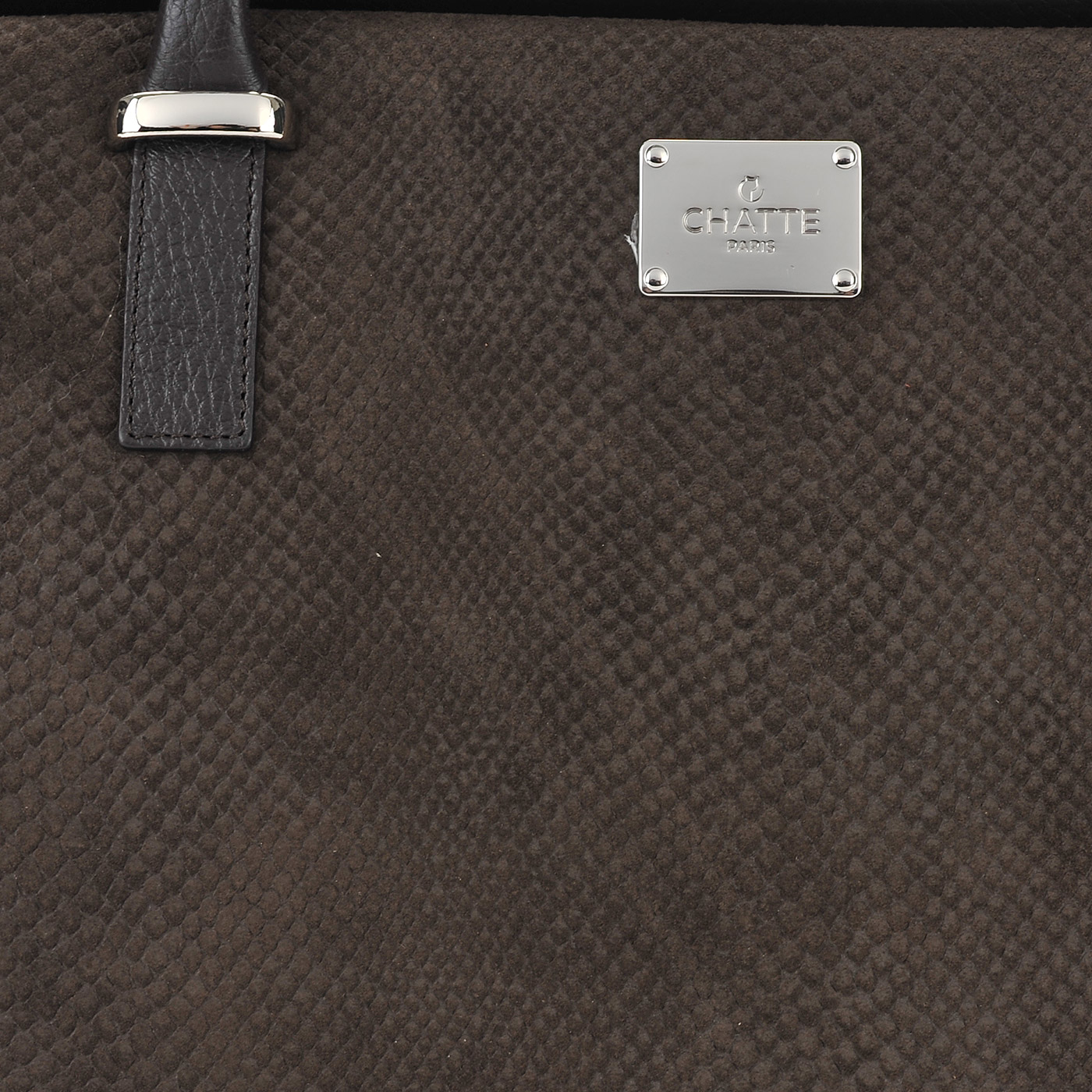 Женская сумка из замши с тиснением и кожаными деталями Chatte 