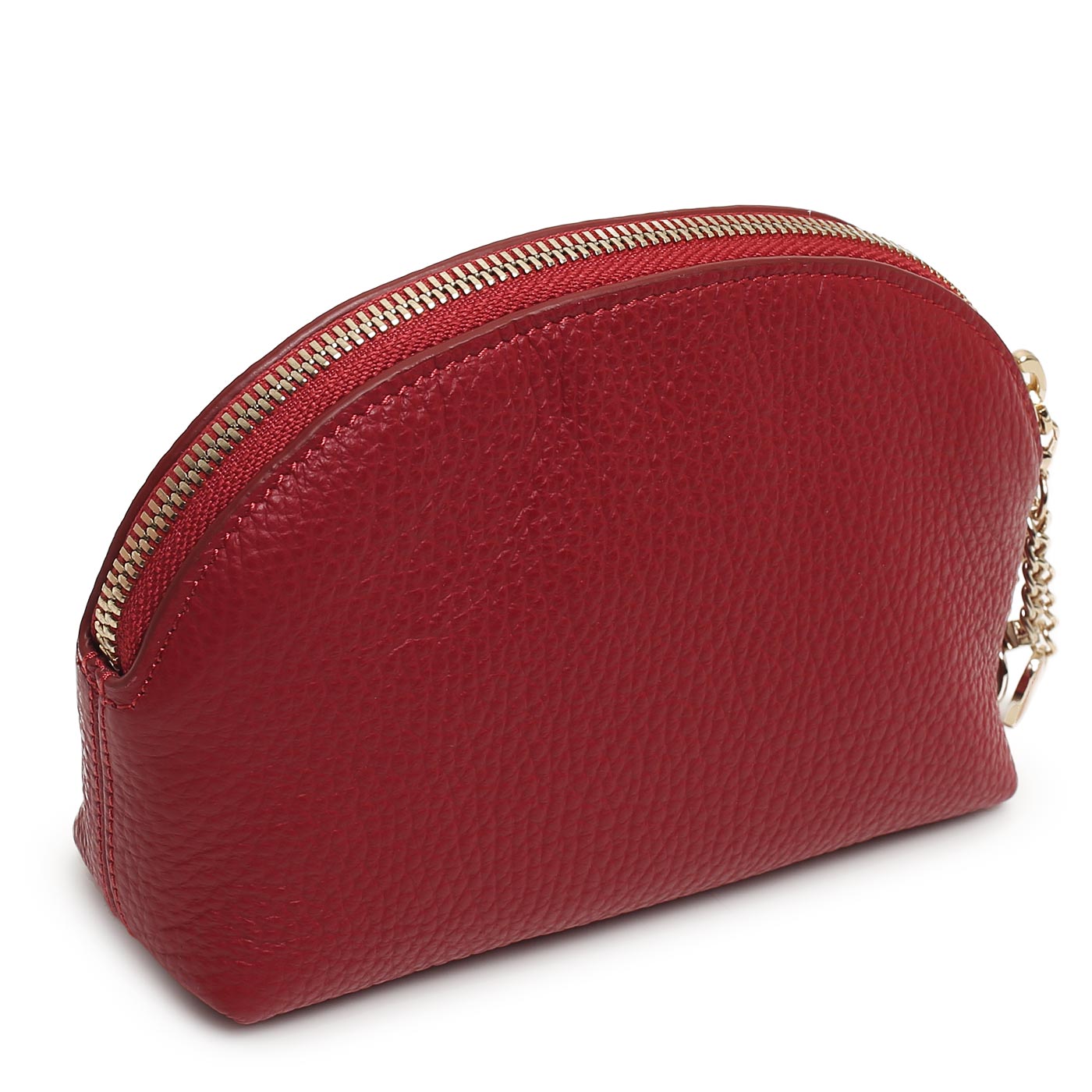 Кожаная косметичка красного цвета Chatte Amelie