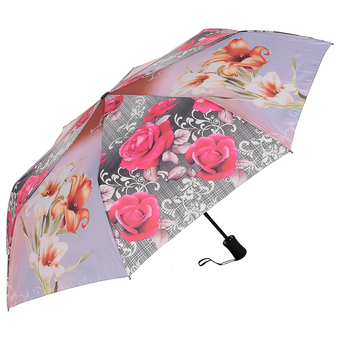 Raindrops Складной зонт с цветным принтом